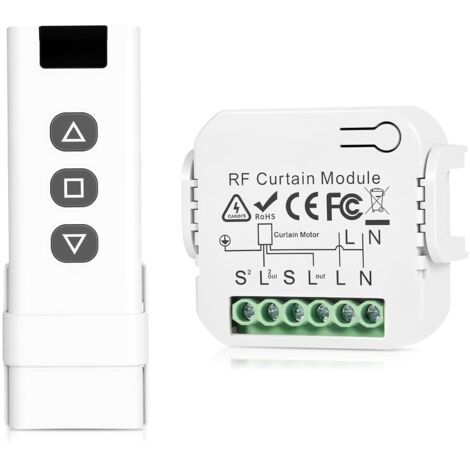 Wireless roller shutter control set – Wireless switch for roller shutters – Easy installation – Range up to 100 m – White