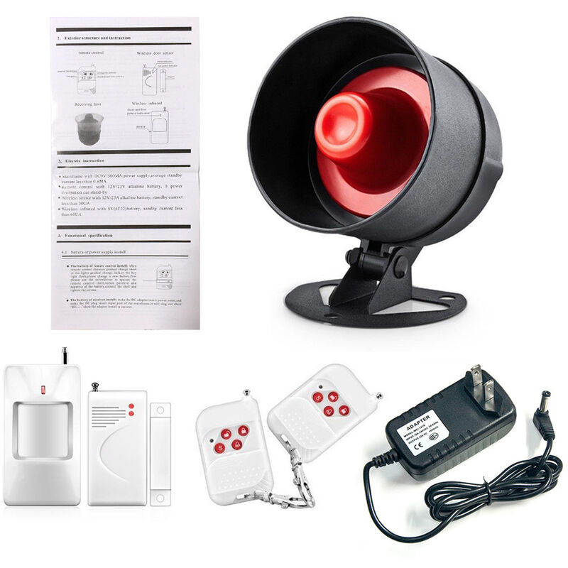 Wireless Security Burglar Door Alarm System Kit For Garage Shack Hotel Shop Apartment Weatherproof Alarm with Remote Control Door Contact...