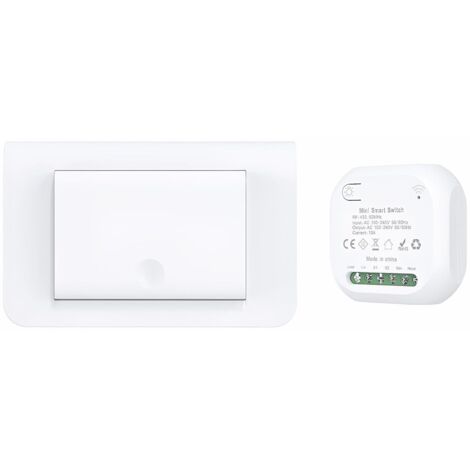 Wireless switch with its own power supply no battery or wiring required. Easy installation. Remote control. Waterproof. Fireproof. Multiple control options.