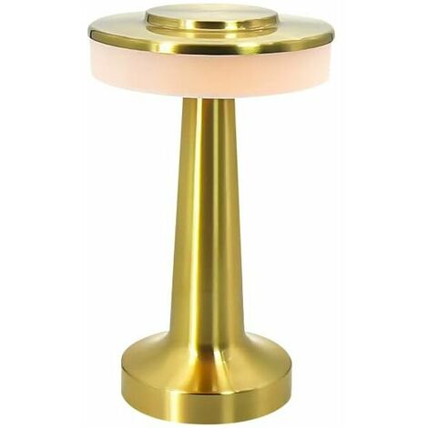 Wireless Table Lamp, Rechargeable Desk Lamp, Dimmable Table Lamp with Touch Sensor, 3 Level Brightness, Aluminum Bedside Lamp, for Coffee Tables/Restaurants/Bedroom