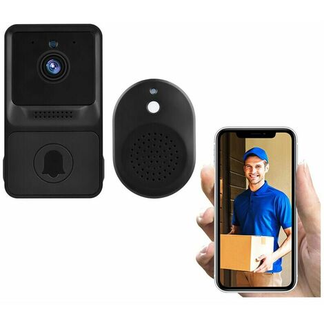 Wireless Video Doorbell with 1080P High Resolution Smart Visual Security Camera with IR Night Vision Real-time Two-Way Audio Monitoring