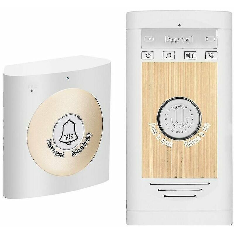 Wireless Voice Intercom Doorbell 2 Way Talk Monitor Unit Smart Home Security (white)