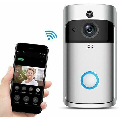 Wireless WiFi Video Doorbell for iOS and Android (Silver)