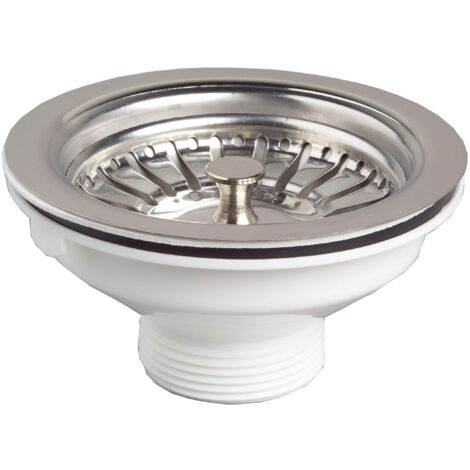 Wirquin 30718726 Bonde Evier D90 Cestino acciaio inox senza troppo pieno