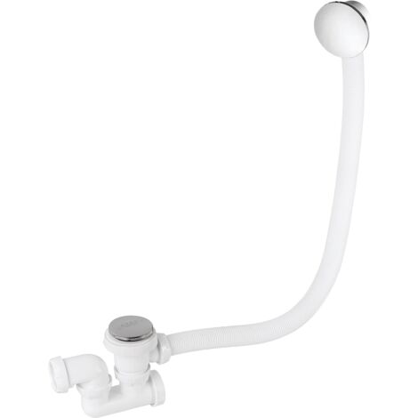 Wirquin 30723100 L700-Set Completo di Scarico per Vasca da Bagno, con sifone orientabile, Coperchio e Copertura Troppo Piena, Colore: Bianco