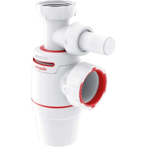Wirquin 30723195 - Sifone per lavello Neo Air ⌀40 mm zero perdite con presa lavatrice, bianco