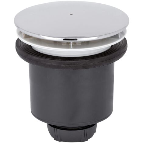 Wirquin 30723746 - Piletta per doccia con presa verticale per piatti ø90 con cupola in ABS, cromata, grigio