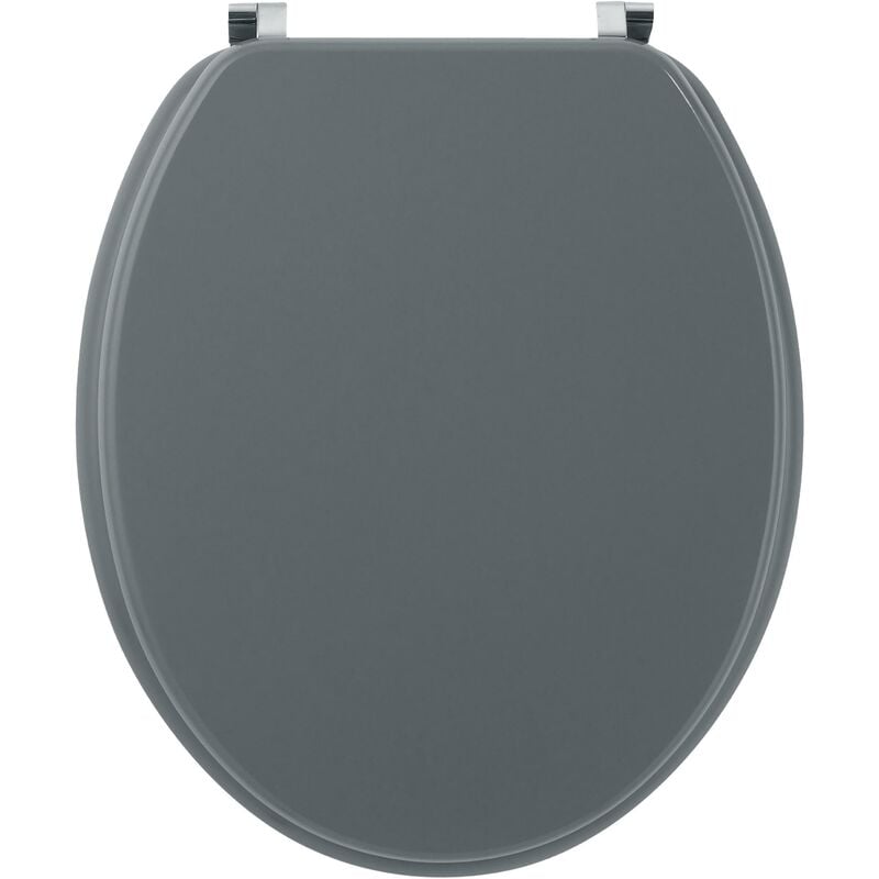 Wirquin - Abattant wc Woody en fibre de bois forme u avec charnières en inox 20717953, gris