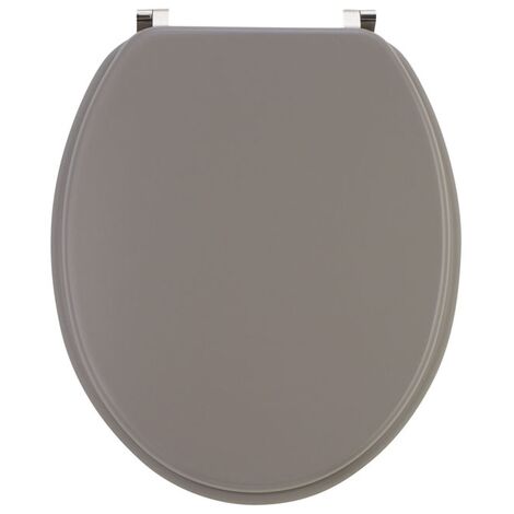 Wirquin – Abattant WC en bois taupe mat – Charnières inox 304 – Épaisseur 16 mm – Haute résistance – 20717957