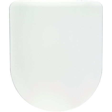 Wirquin – Abattant WC thermodur extra plat blanc – Descente assistée – Antibactérien – Résistant 20 000 cycles – Pour cuvettes en forme de D
