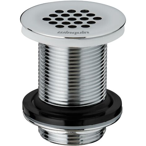 Wirquin – Bonde de lavabo en laiton Ø63 mm – Écoulement libre 19 trous – Hauteur 75 mm – Installation rapide avec écrou ergonomique