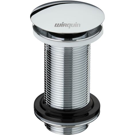 Wirquin – Bonde de lavabo clic clac sans trop plein – Laiton chromé – Résistance grade 9 – Installation rapide avec écrou ergonomique