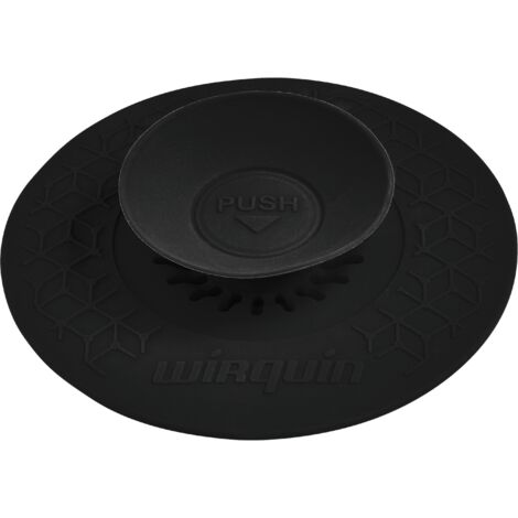 Wirquin – Bouchon et filtre universel Uppy 110mm – Silicone résistant aux produits chimiques – Pour évier, lavabo, baignoire – Installation facile