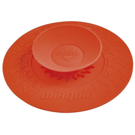 Wirquin – Bouchon universel 2 en 1 en silicone Ø110mm – Bouchon ou filtre – Étanchéité optimale – Compatible éviers et lavabos