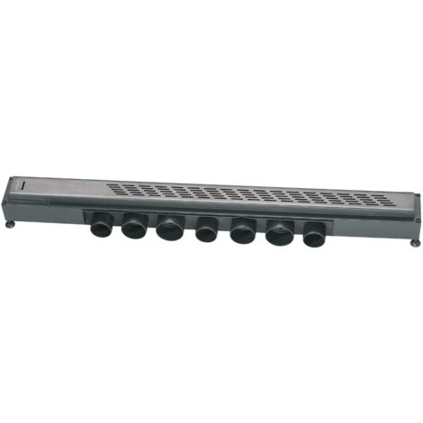Wirquin – Caniveau de douche à l'italienne 800 mm – Grille inox 43 mm – Débit 84 l/min sous 15 mm – Encombrement 80 mm – Garde d'eau 50 mm