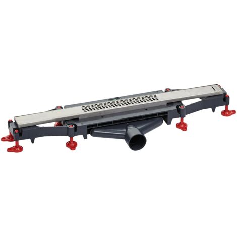 Wirquin – Caniveau de douche à l'italienne So Line L500 mm – Grille galet inox – Évacuation rapide – Compatible carrelage et béton ciré