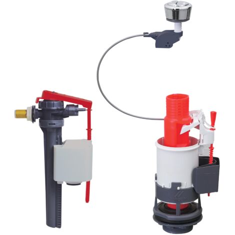 Wirquin – Mécanisme de chasse d'eau double à câble MW2 10723583 – Robinet flotteur Jollyfill – Alimentation latérale 3/8'' en laiton – Temps de remplissage 33s