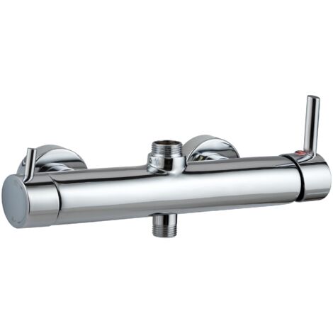 Wirquin – Mitigeur de douche mécanique 60721400 – Laiton chromé – Sortie haute 3/4' – Inverseur céramique – Compatible tous flexibles