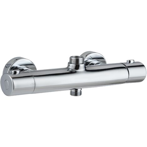Wirquin – Mitigeur de douche thermostatique oval en laiton ¾" – Inverseur céramique – Butée de sécurité à 38° – Résistant à la corrosion