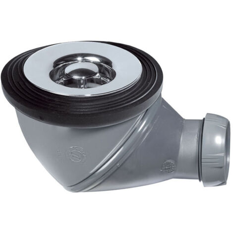 Wirquin Pro – Bonde de douche NF Ø60 orientable horizontale/verticale – Débit 44/53 L/mn – Garde d'eau 50 mm – Grille ABS chromé