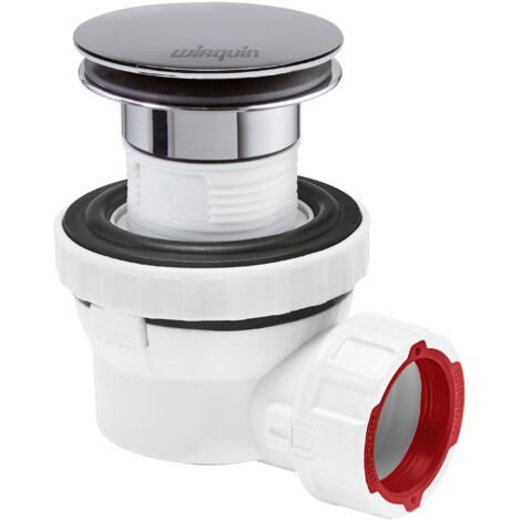 Wirquin Pro – Ensemble bonde et siphon lavabo NANO 6.7 Quick-Clac Ø32 mm – Laiton chromé – Encombrement 67 mm – Siphon anti-odeur à membrane
