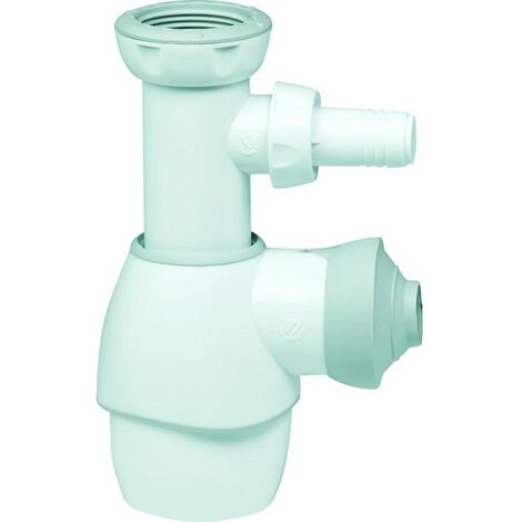 Wirquin – Siphon de lavabo tout-en-un – Hauteur réglable de 165 à 200 mm – Prise machine à laver – Joints d'étanchéité surmoulés