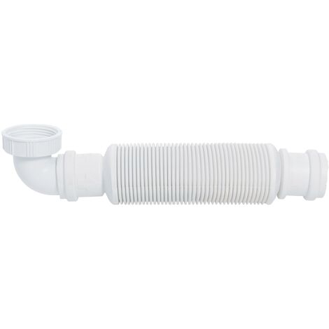 Wirquin – Siphon de lavabo ultra-plat Ø32 – Élastomère thermoplastique – Longueur 252 mm – Hauteur 64 mm – Raccordement Push-Fit