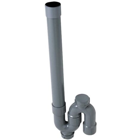 Wirquin – Siphon de machine à laver 40mm – PVC – Sortie verticale – Bouchon de dégorgement inclus – Installation simple et efficace