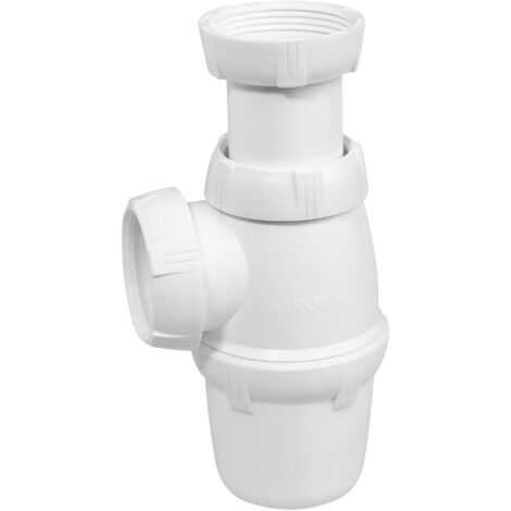 Wirquin – Siphon évier classique Ø40 mm réglable en hauteur – Garde d'eau 50 mm anti-odeurs – Matériaux de qualité – Installation facile