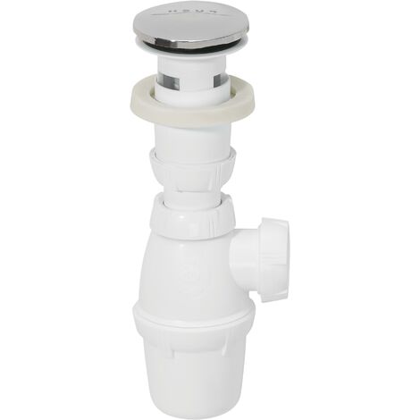 Wirquin – Ensemble complet quick clac pour lavabo – Bonde avec trop-plein intégré – Siphon réglable en hauteur – Évacuation efficace des eaux usées