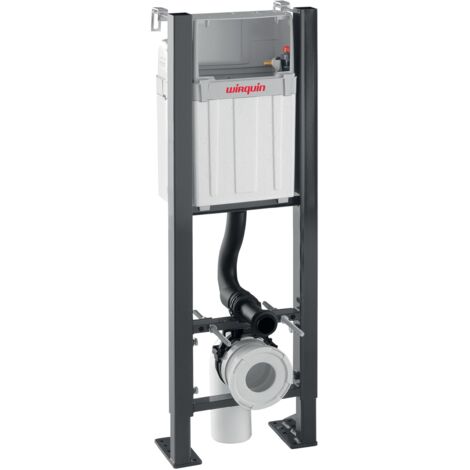 Wirquin – WC suspendu universel Smart Rock – Plaque de commande double chasse grise – Largeur 36 cm – Installation rapide et facile – Économie d'eau