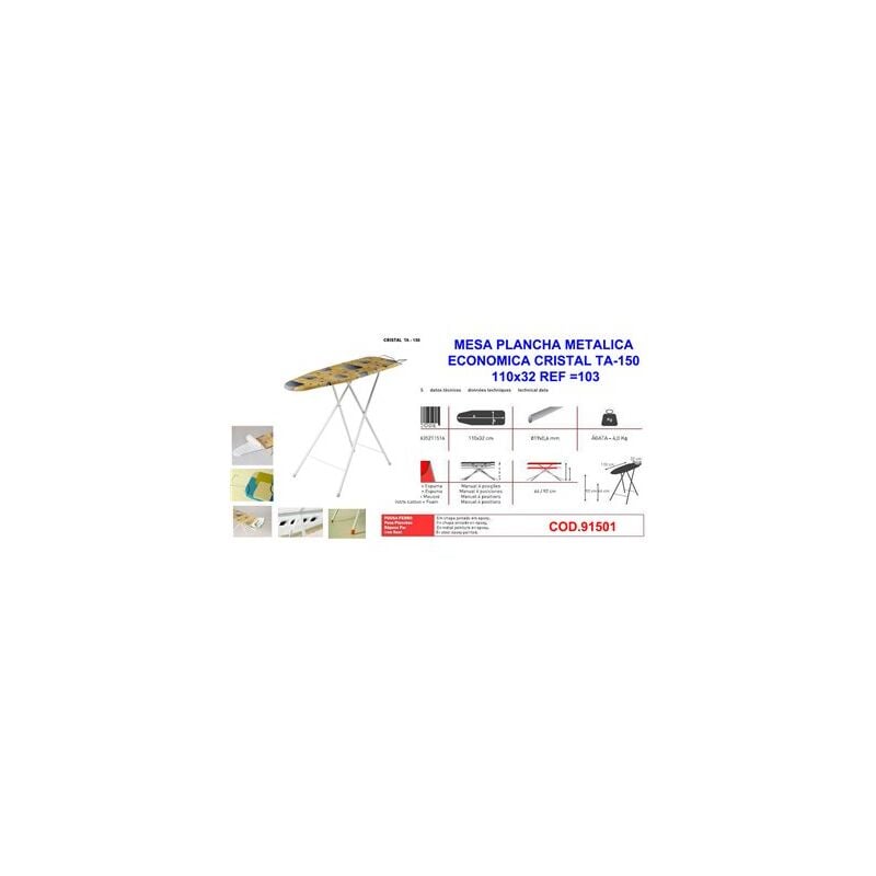 Sonecol - Wirtschaftlicher Metalltisch mit Glas TA-150 110x32103