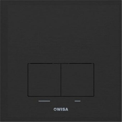 Wisa Delos Plaque de commande WC DF aluminium 16x16cm Noir mat