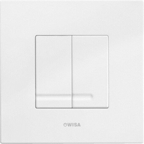 Wisa Panneau de commande - 16x16 cm - carré - double chasse - plastique - blanc mat