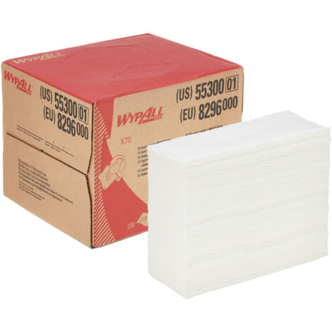 Wischtuch WypAll® X70 8296 L.ca.426 mmxB.ca.282mm weiß 1-lagig Box
