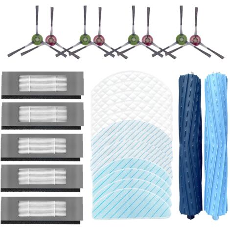 Wischtüch Bürste Filter Zubehör Ersatzteile Set für Ecovacs DEEBOT OZMO T9 AIVI T9 AIVI+ Staubsauger Roboter (28 Stück)