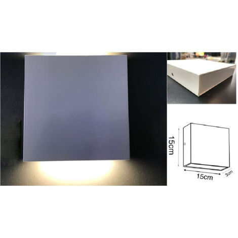 Wisdom - Applique Led Quadrata 12w Slim Biemissione Luminosa Luce 4000k 3000k 6500k Xc9044 - -Bianco Caldo -