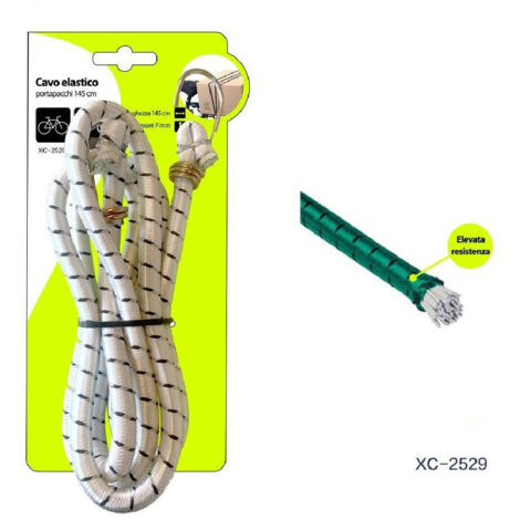 Wisdom - Cavo Cinghia Elastica Portapacchi Da 145 Cm Per Bicicletta Moto Ganci Xc-2529 -