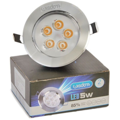 Wisdom - Faretto A Led Orientabile Da Incasso Wisdom 5w Caldo E Freddo Per Controsoffitta - -Bianco Freddo -