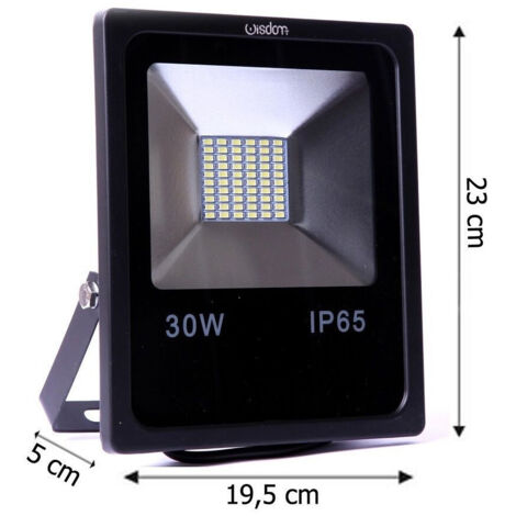 Wisdom - Faro Professionale A Led 5730 Per Esterno Ip65 Wisdom 30w 2 Effettivi - -Bianco Caldo      -