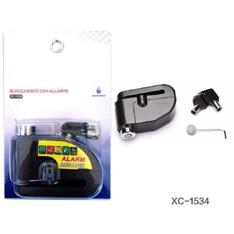 Wisdom - Lucchetto Antifurto Bloccadisco Con Allarme Sonoro 110db Per Moto Bici Xc-1534 -