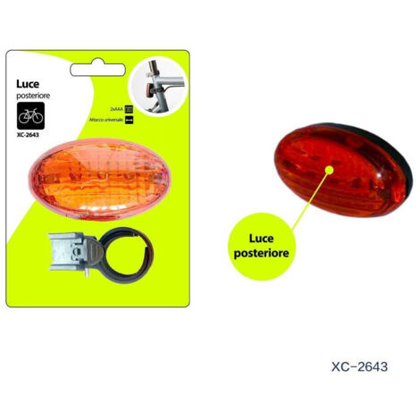Wisdom - Luce Posteriore Per Bici Fanale Fanalino Bicicletta Attacco Universale Xc-2643 -