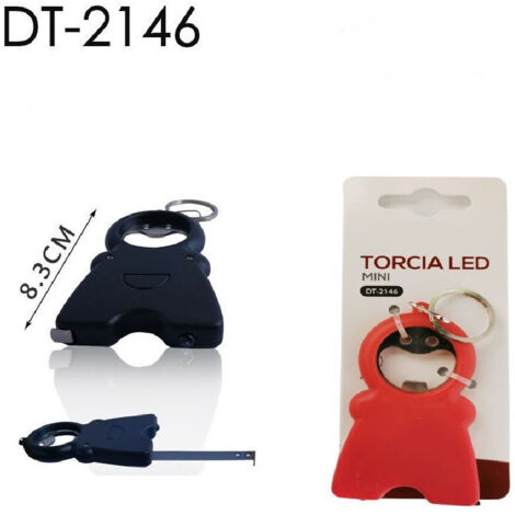 Wisdom - Set 3pz Mini Torcia Led Portachiavi Omino Tascabile Apribottiglia Metro Dt-2146 -