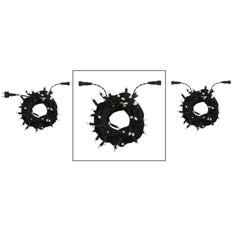 Wisdom stringa serie di Natale 100 Maxiled reflex 8 mm luce bianco ghiaccio tutta intermittente cavo nero per esterno IP44 professionale e certificato Bianco Ghiaccio 10 metri - 100 MaxiLed