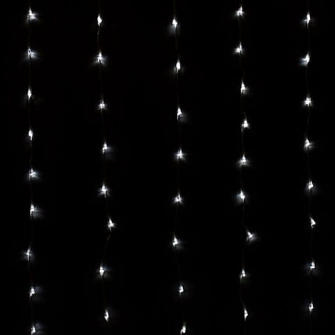 Wisdom tenda luminosa 160 led di natale luce Bianco Caldo 3x1 mt cavo trasparente con 8 giochi di luce per uso interno e esterno
