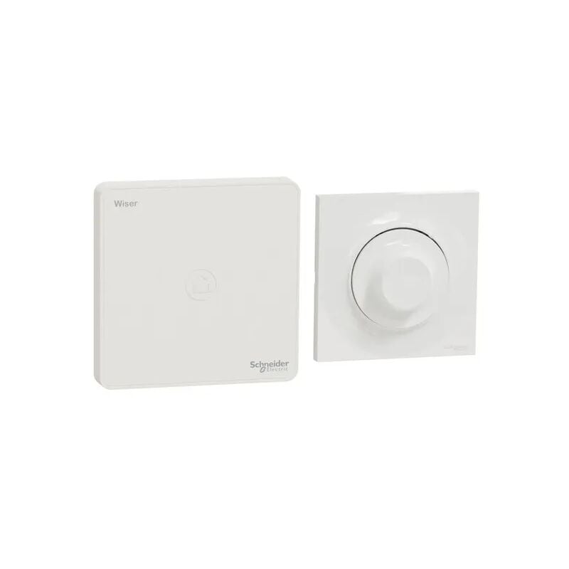 Kit pilotage d'éclairage avec variateur de lumière rotatif avec plaque blanche Odace + passerelle wifi Generation 1 Wiser Home