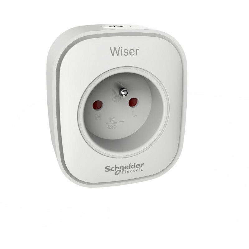 Schneider Electric - Wiser - prise de courant plug 2P+T connectée - se monte sur prise existante (CCTFR6500)