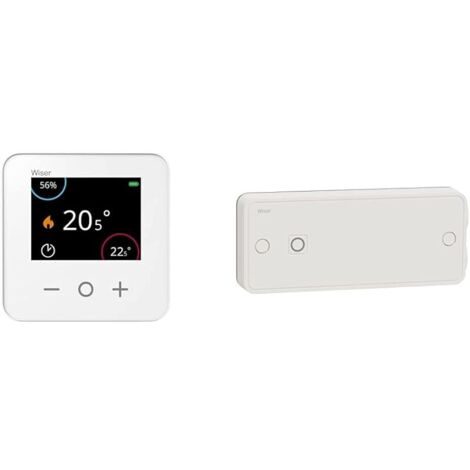 - Wiser - Zigbee Connected Room Thermostat 2.4GHz - CCTFR6400 & - Wiser - Electric Heating Actuator - 16A - Pilot Wire - CCTFR6700