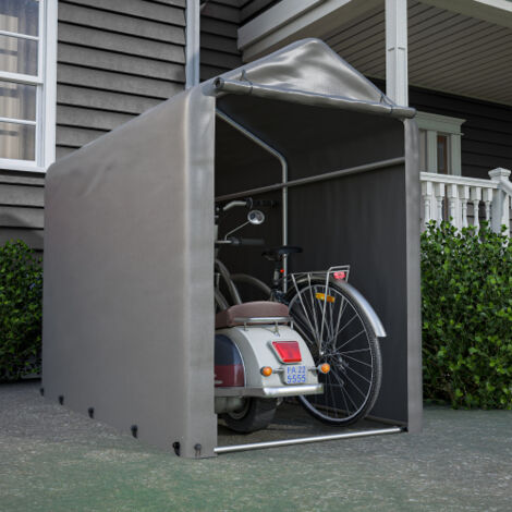 Wishdor – Abri à vélos 187x100x160 cm – Tube en acier galvanisé – Bâche PE imperméable – Porte zippée pour circulation d'air