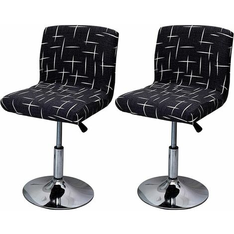 Wishing Bar Chair 2pcs Housse de chaise élastique Couverture de chaise à dossier bas pour couverture de chaise haute de bar, protecteur de siège de chaise de salle à manger,HANBING